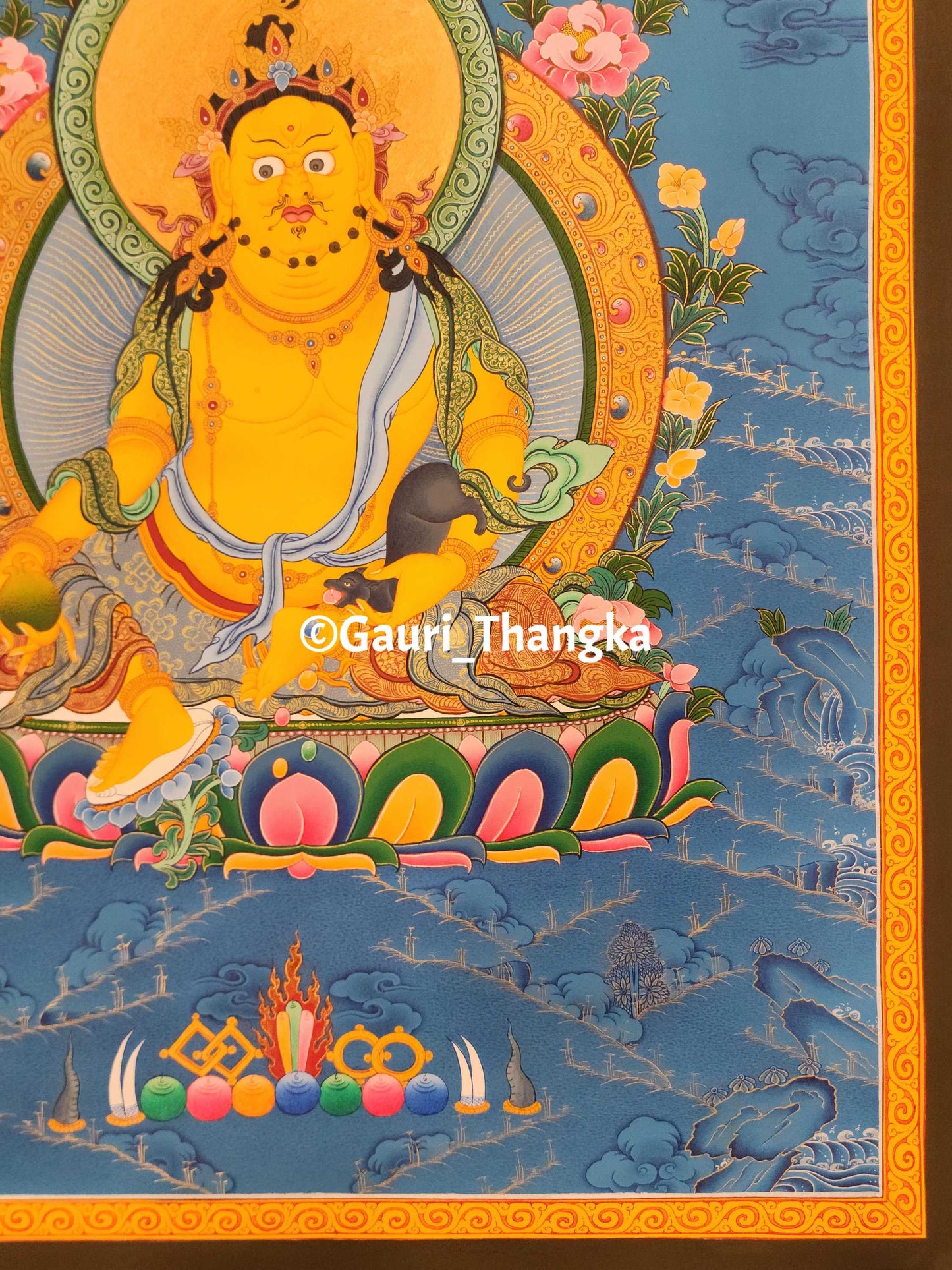 Yellow Jambhala Thangka