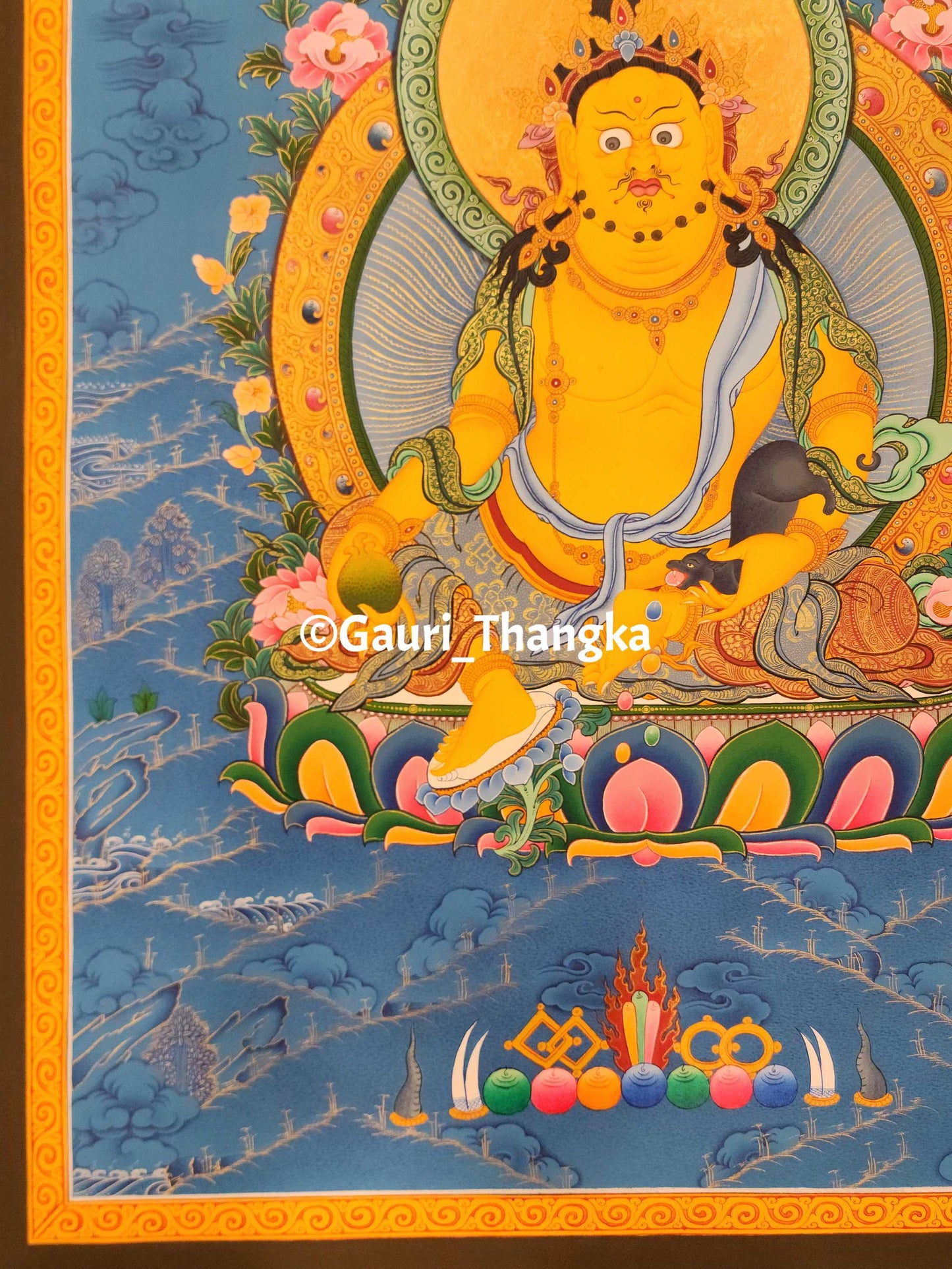 Yellow Jambhala Thangka