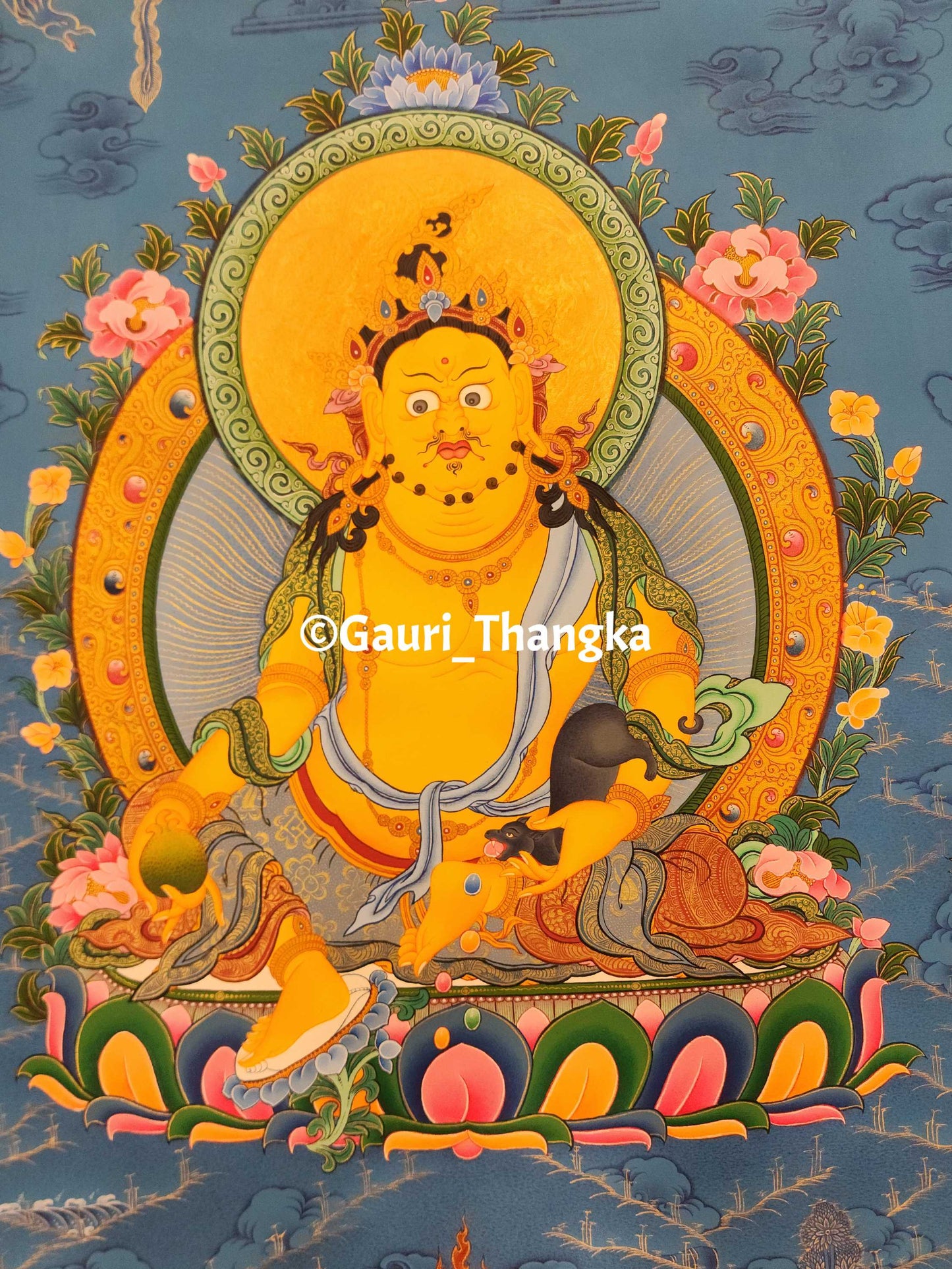 Yellow Jambhala Thangka