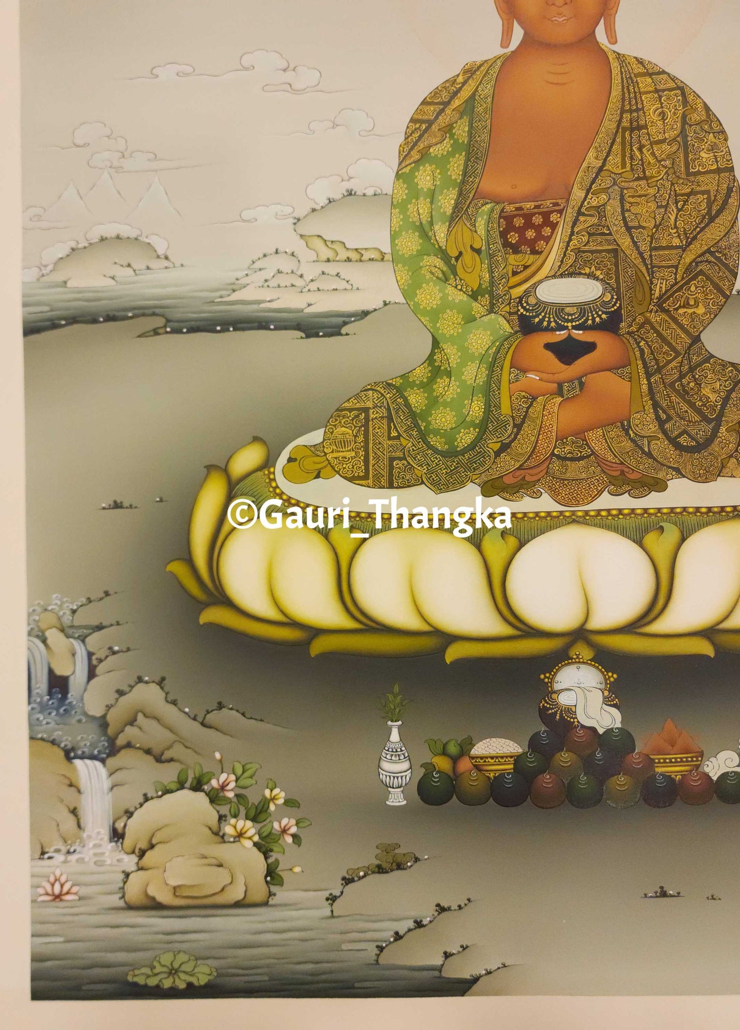 Shakyamuni Buddha (Monochrome Style) Thangka