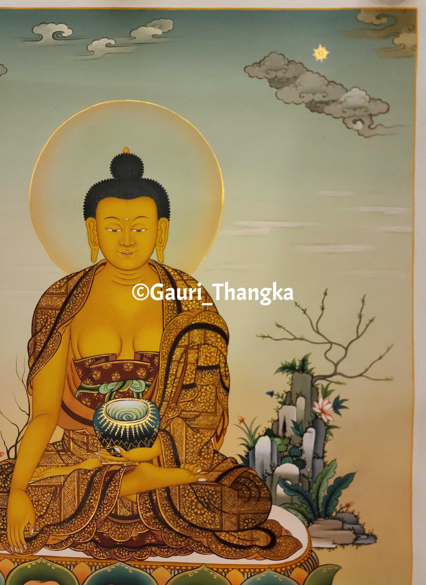 Shakyamuni Buddha (Golden Style) Thangka