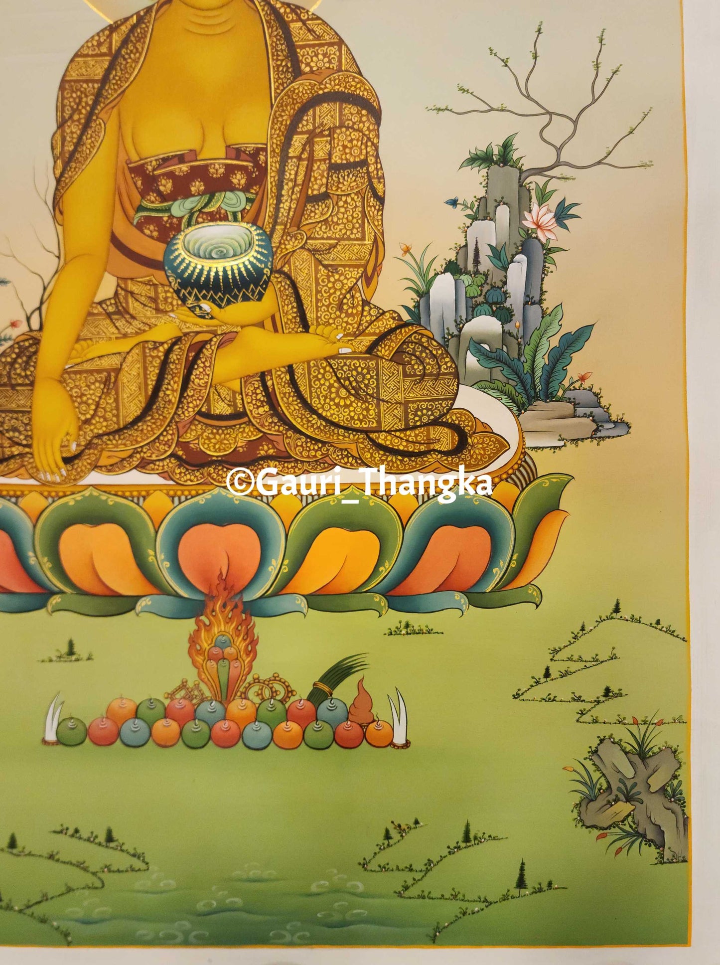Shakyamuni Buddha (Golden Style) Thangka