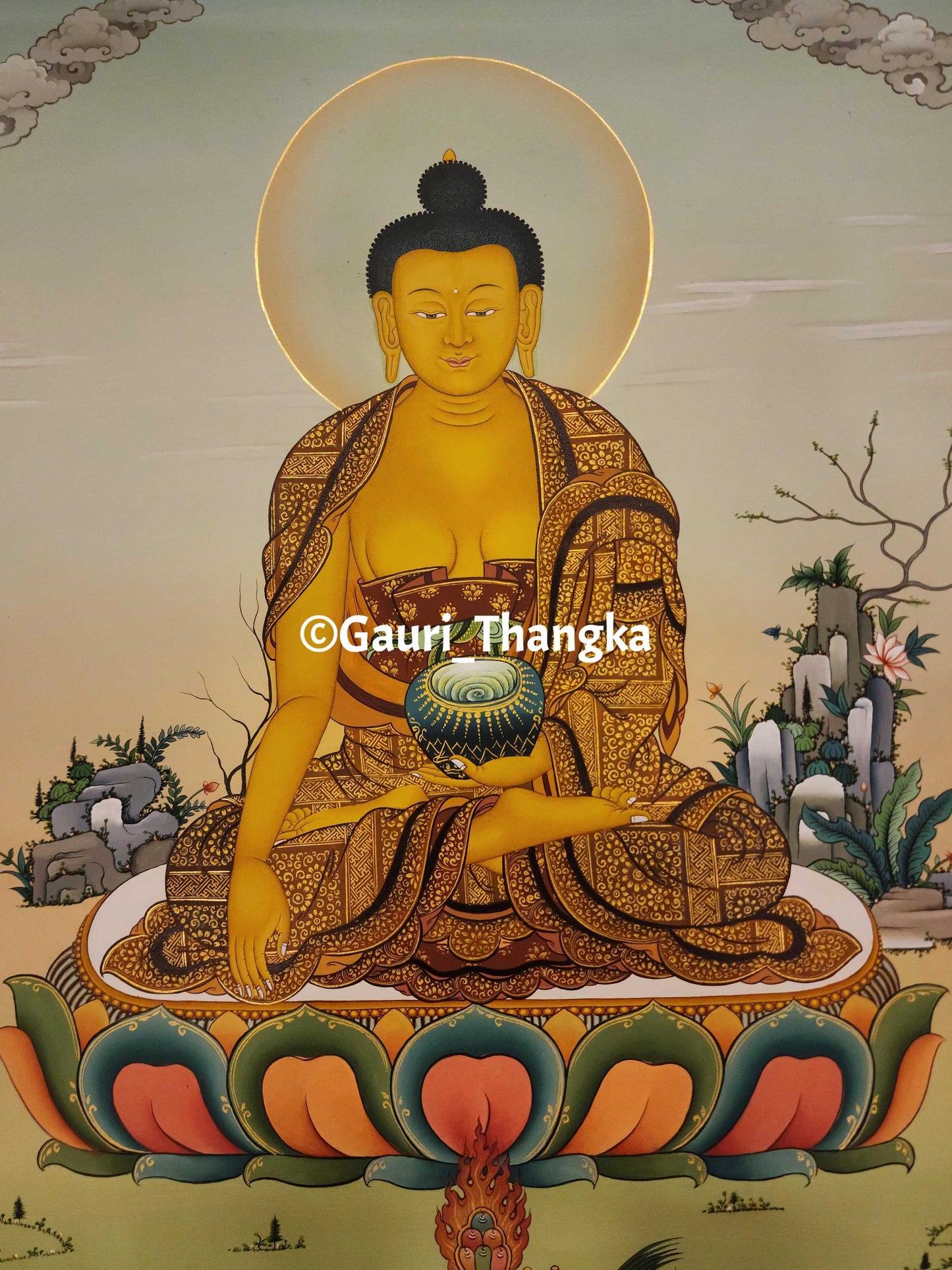 Shakyamuni Buddha (Golden Style) Thangka