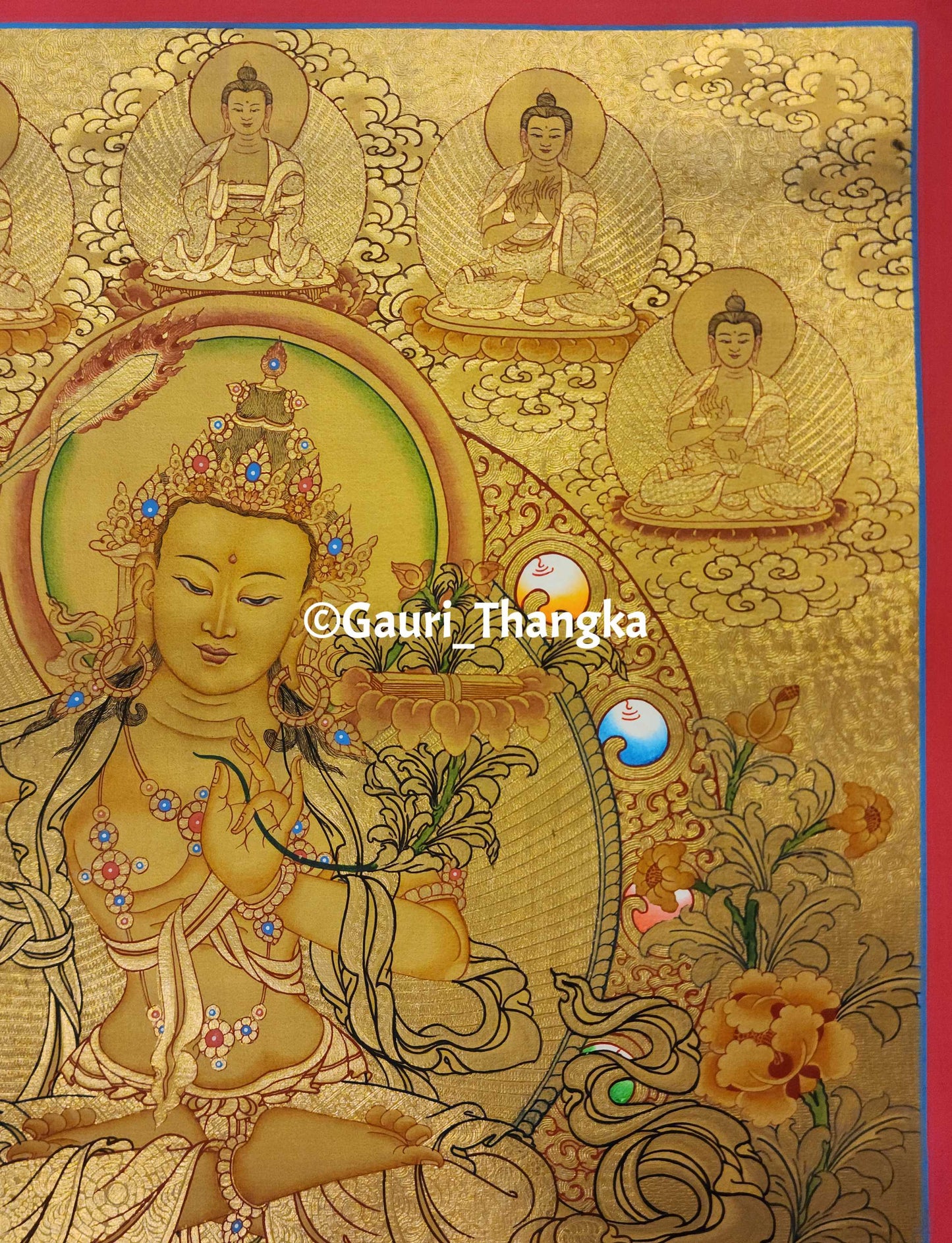 Gold Manjushri Thangka
