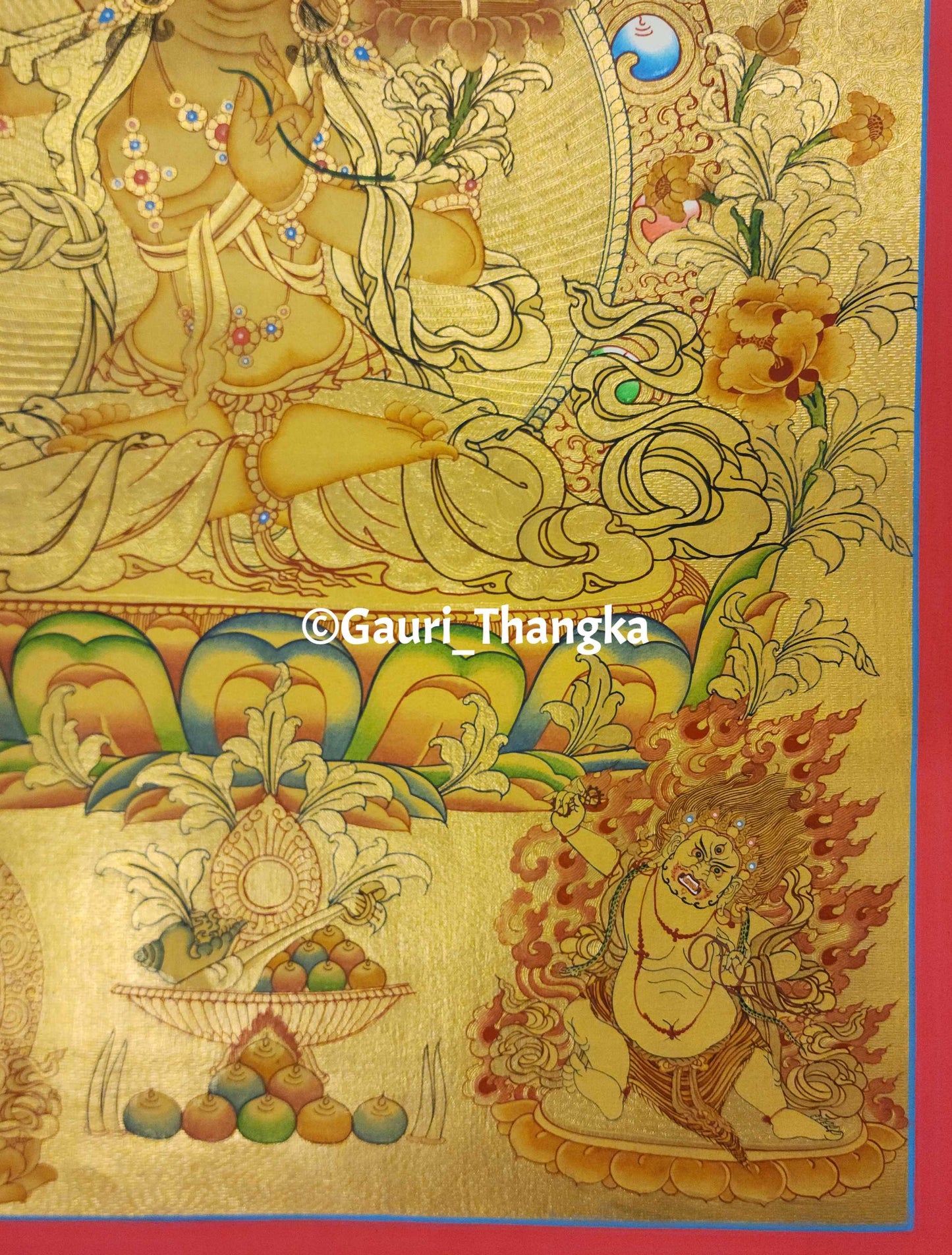Gold Manjushri Thangka