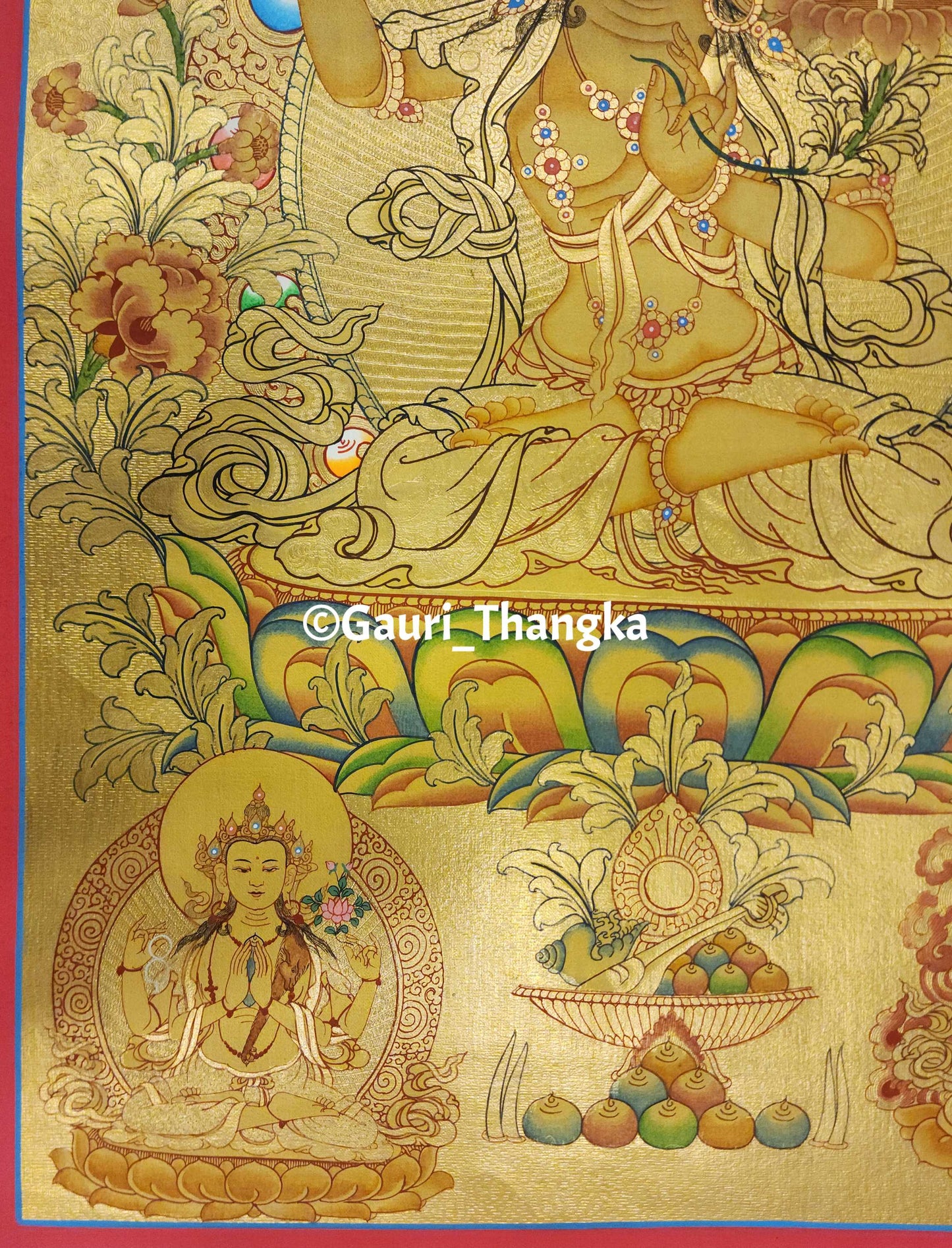 Gold Manjushri Thangka