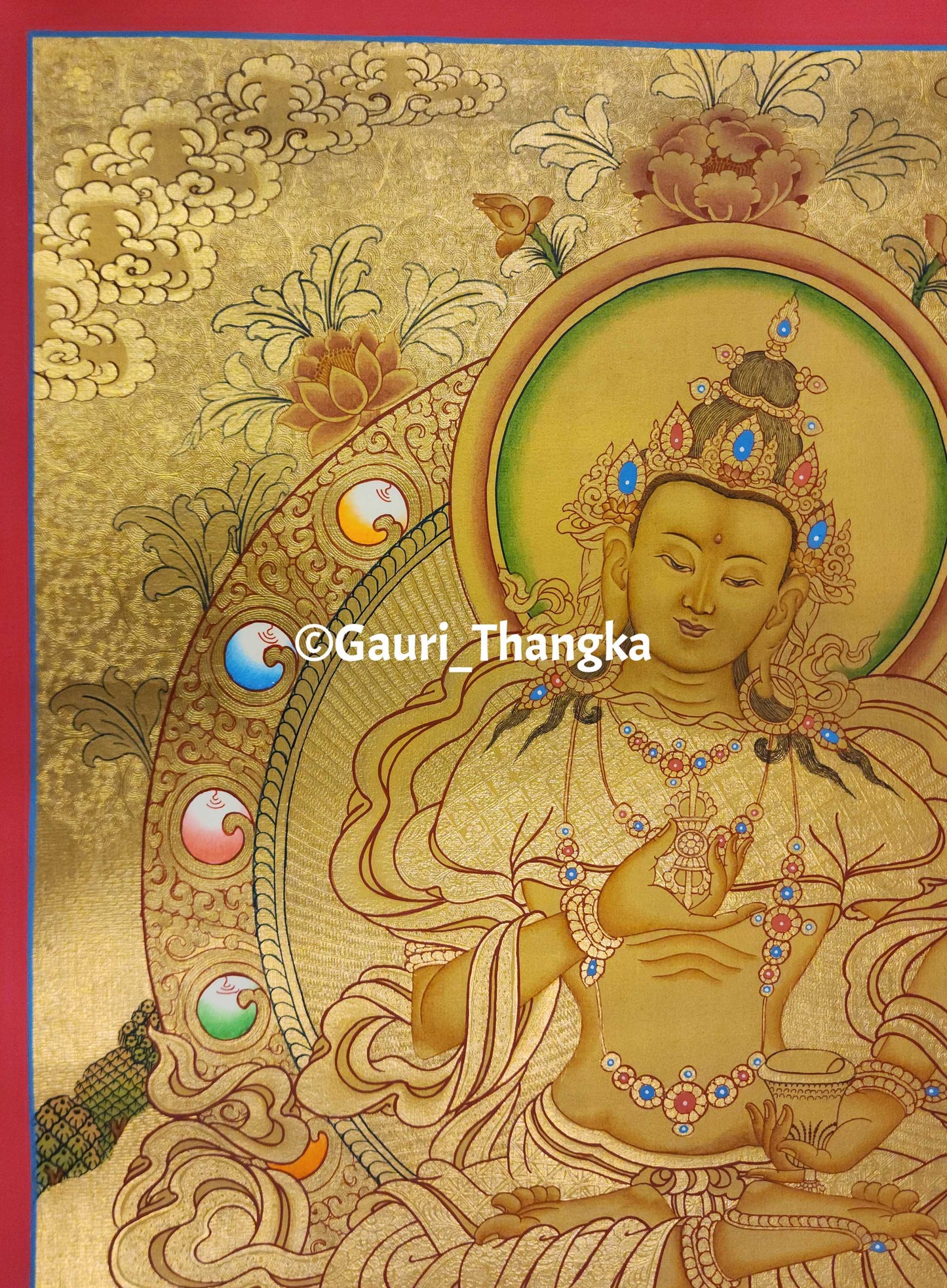 Gold Ratnasambhava Thangka