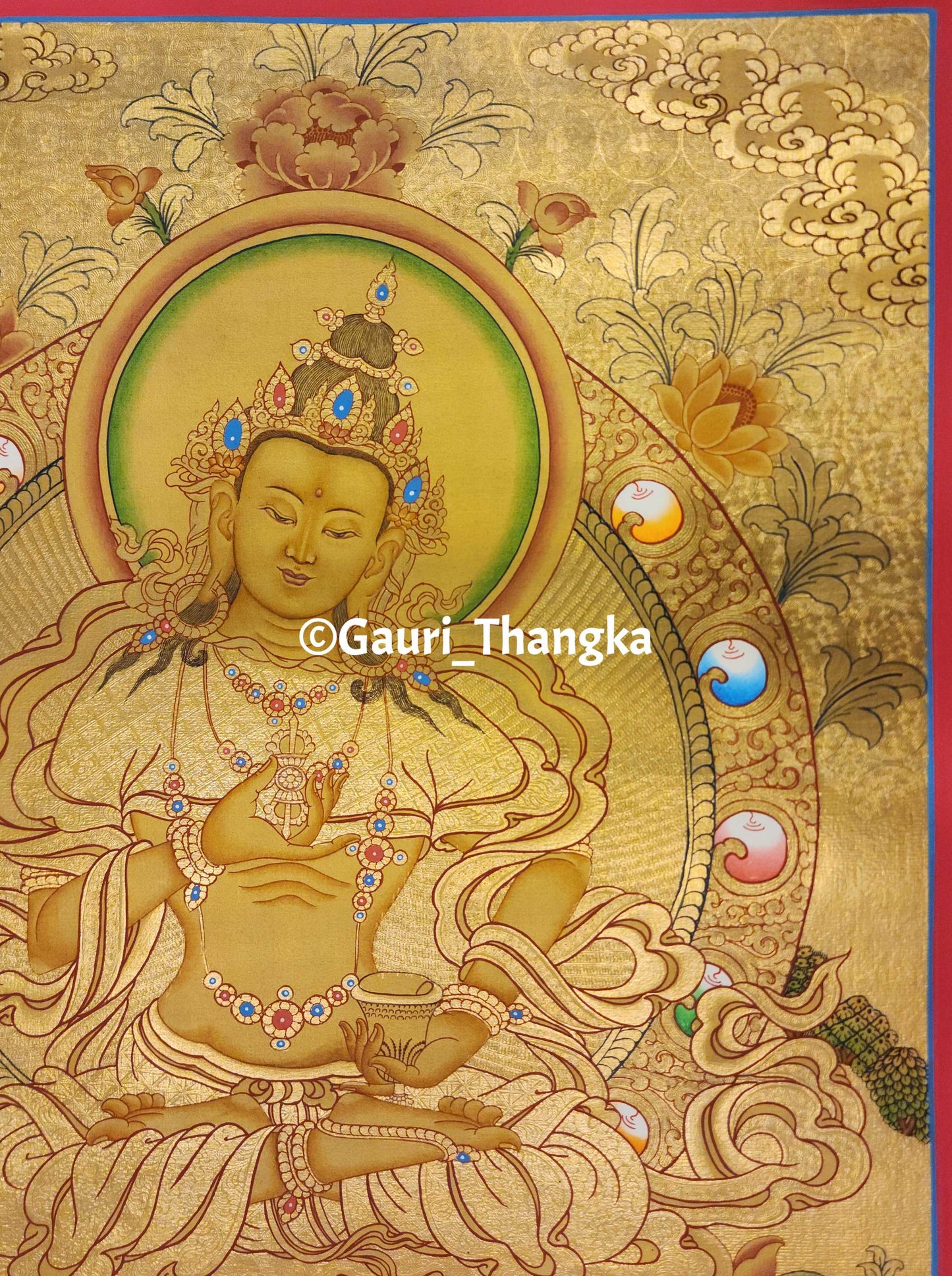 Gold Ratnasambhava Thangka