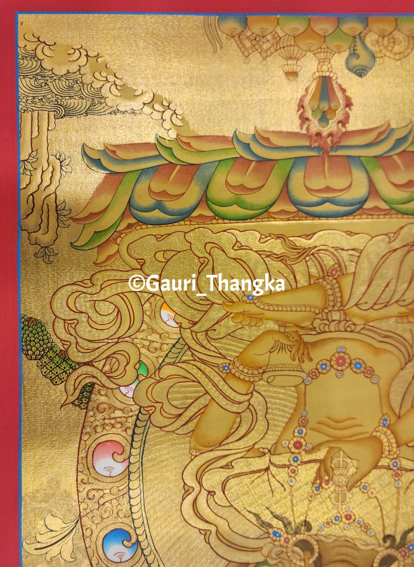 Gold Ratnasambhava Thangka