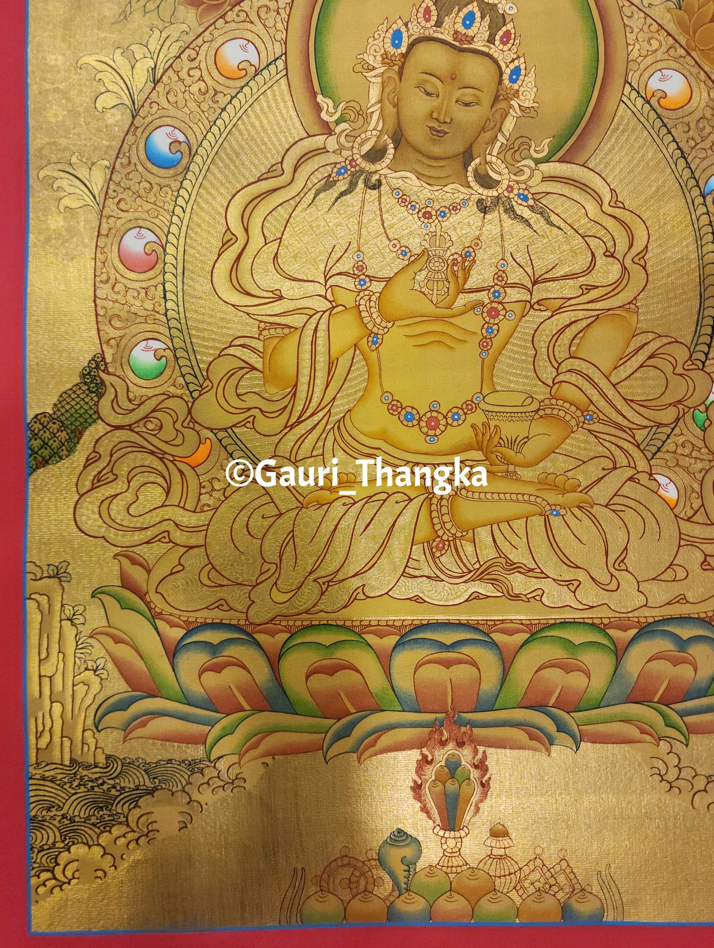 Gold Ratnasambhava Thangka