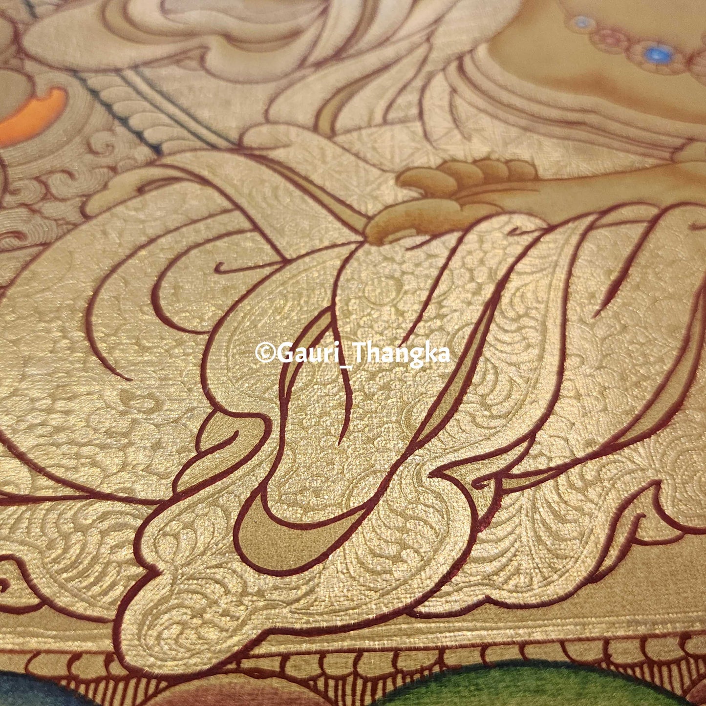 Gold Ratnasambhava Thangka