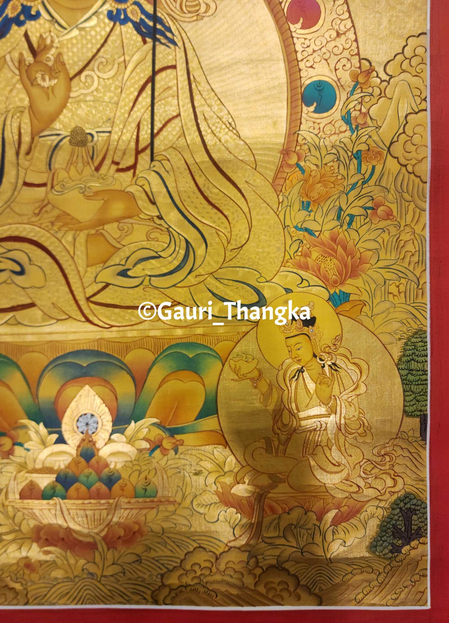 Gold TSONGKHAPA-REFUGE Thangka