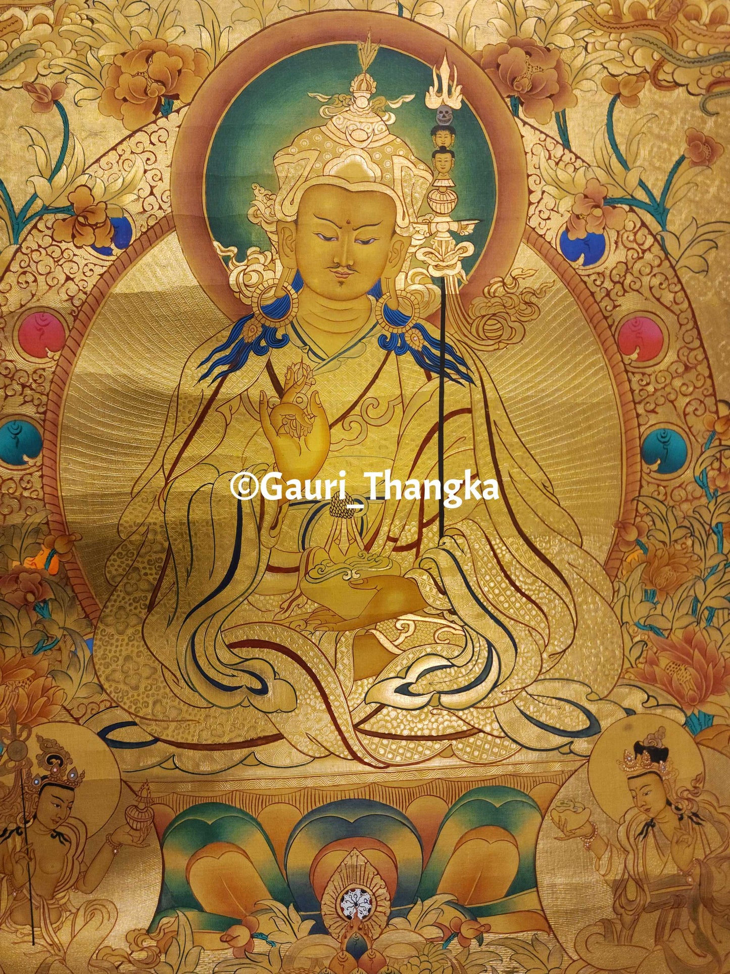 Gold TSONGKHAPA-REFUGE Thangka