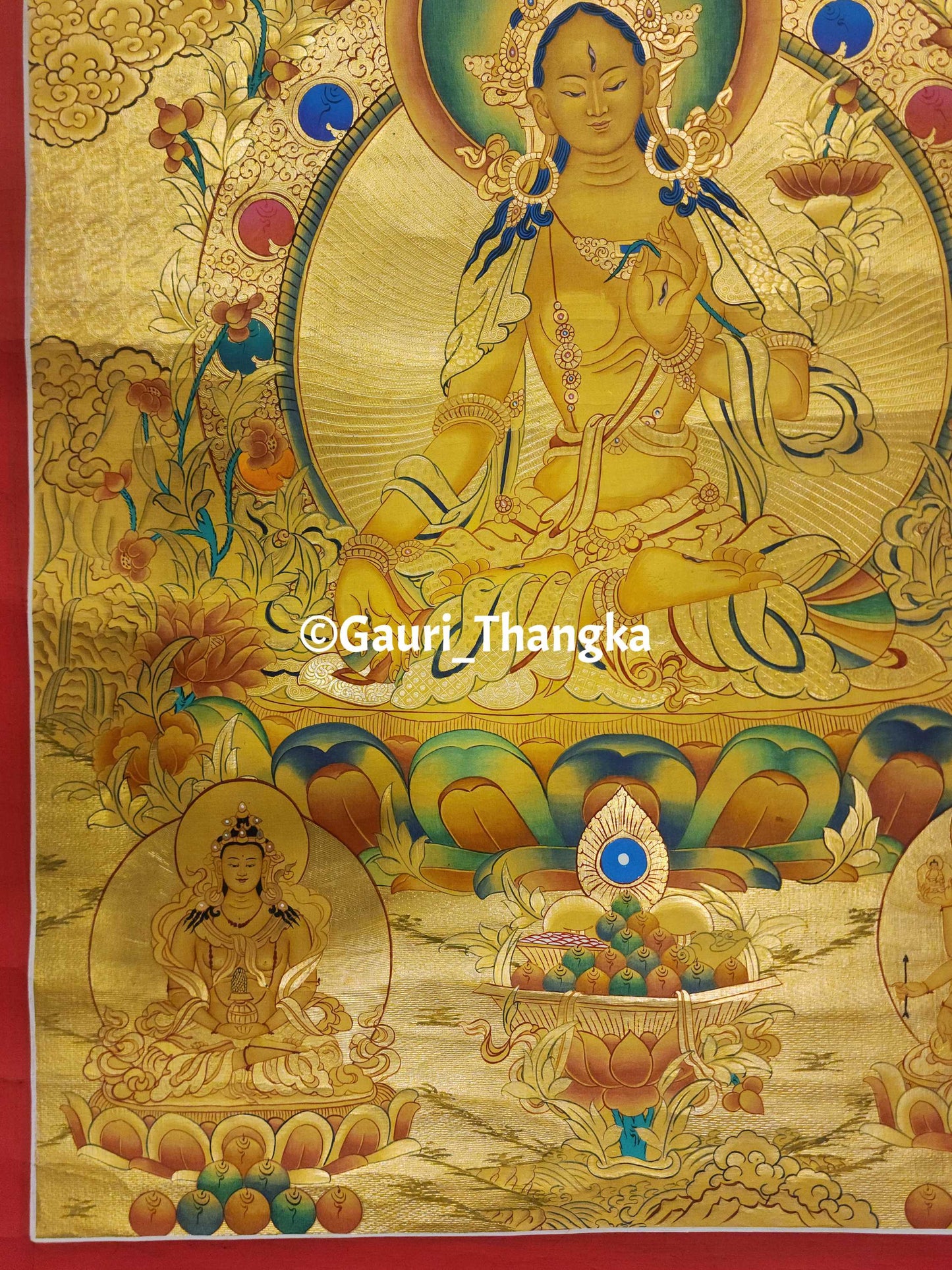 Gold White Tara Thangka