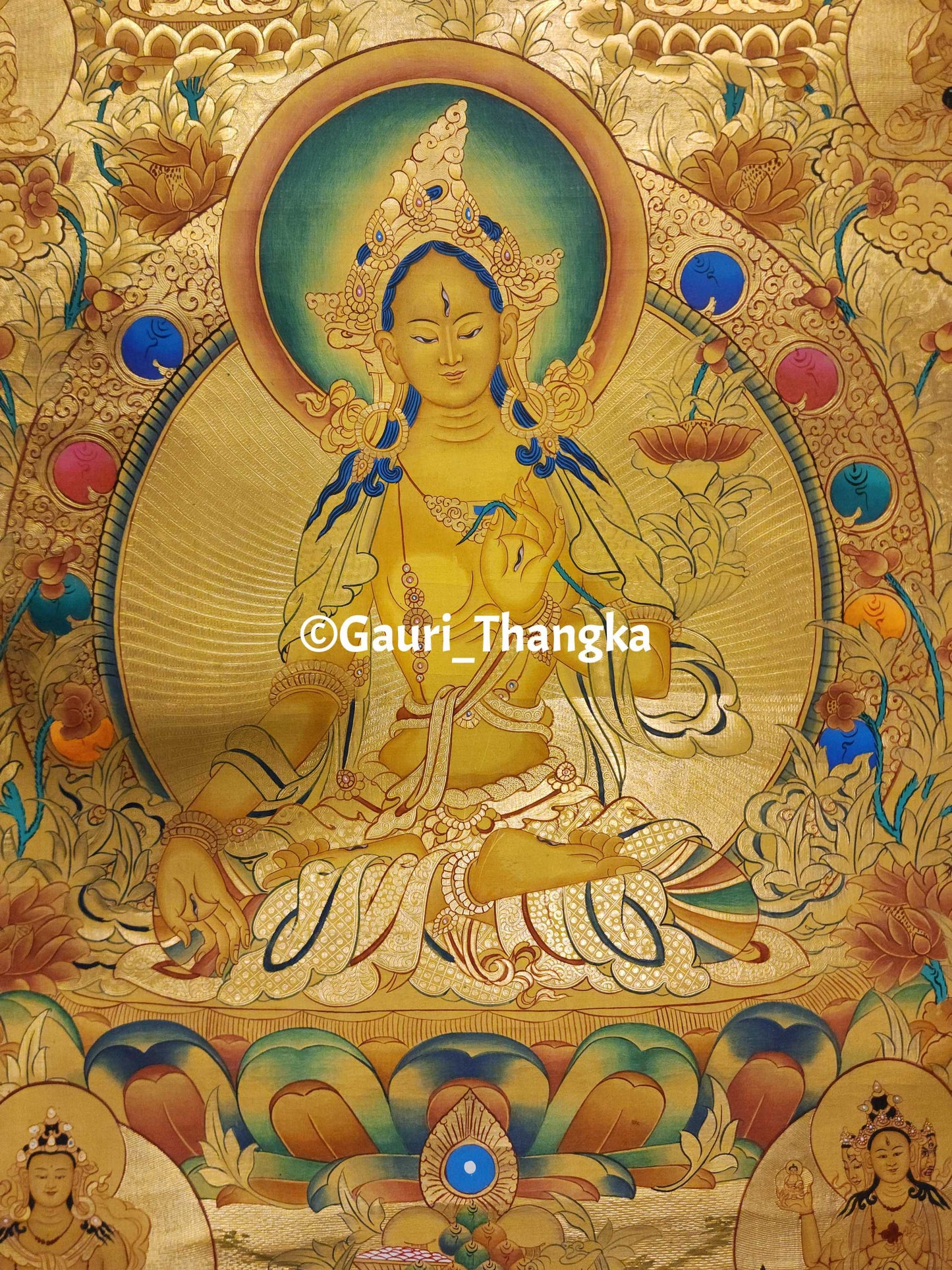 Gold White Tara Thangka