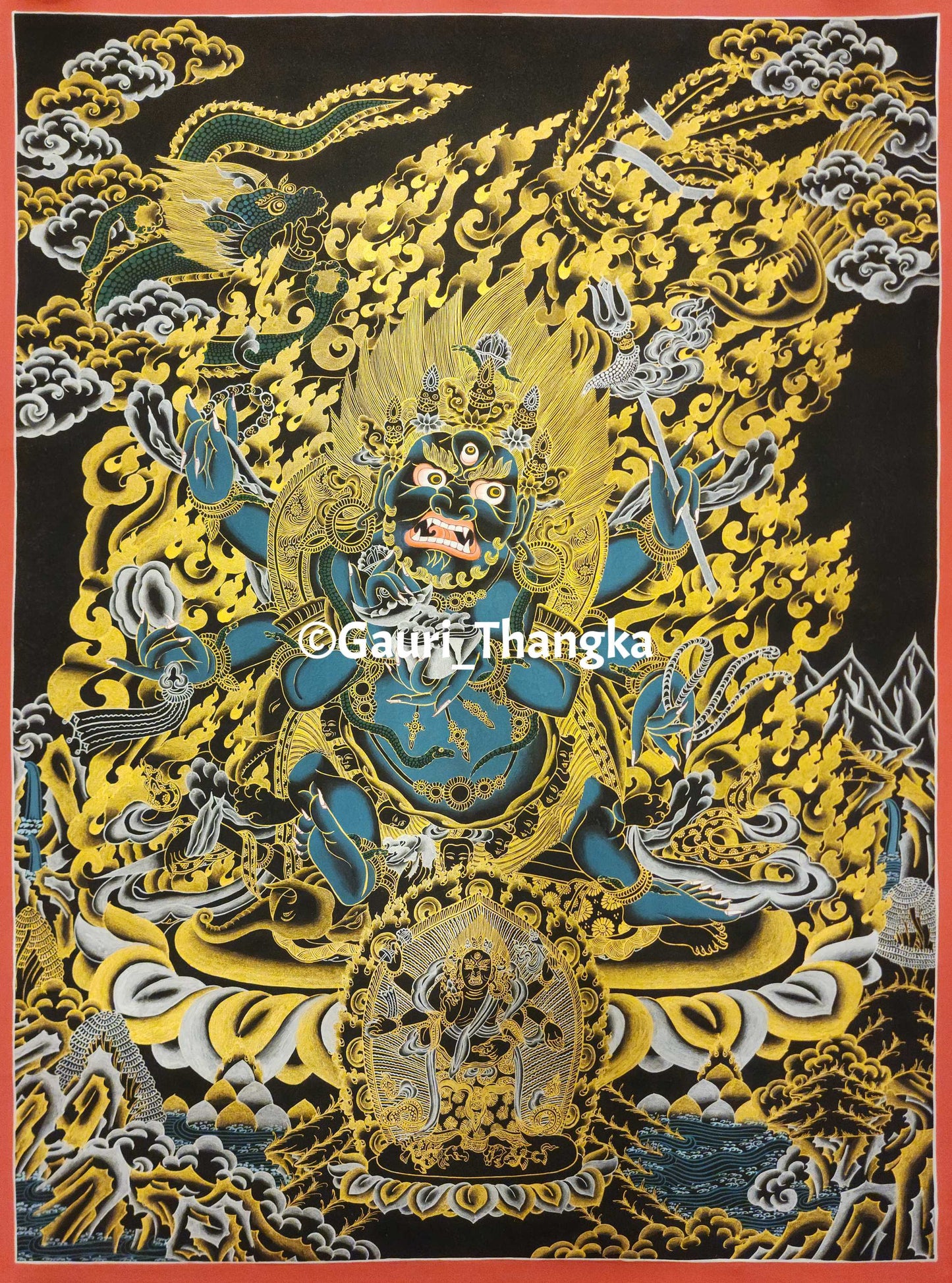 Six-Armed Black Mahakala | Protector of Wisdom