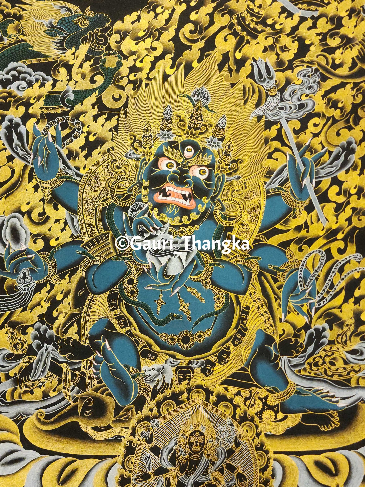 Six-Armed Black Mahakala | Protector of Wisdom