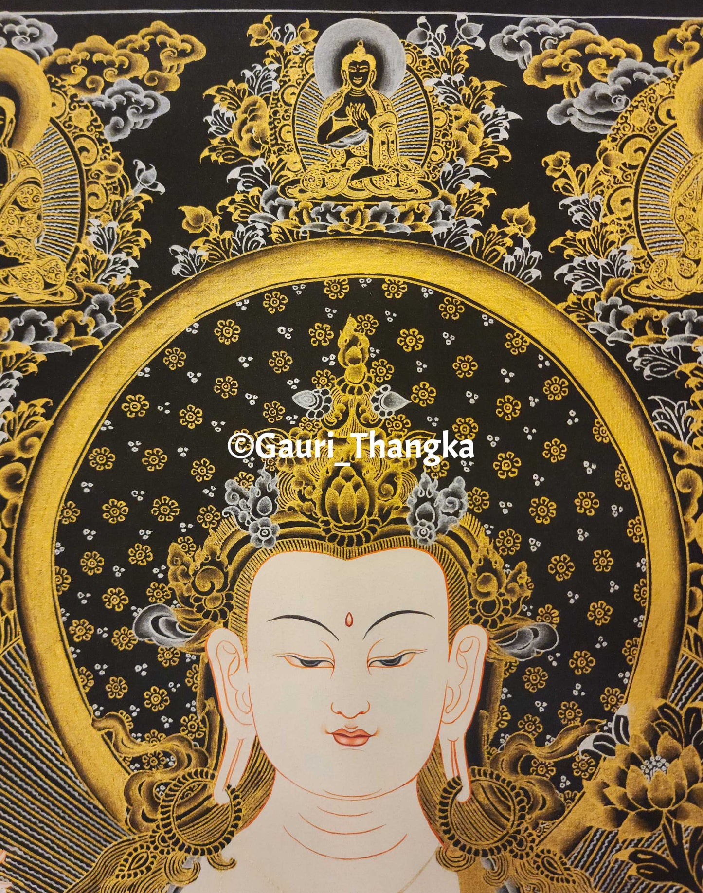 Gold Chenrezig Thangka