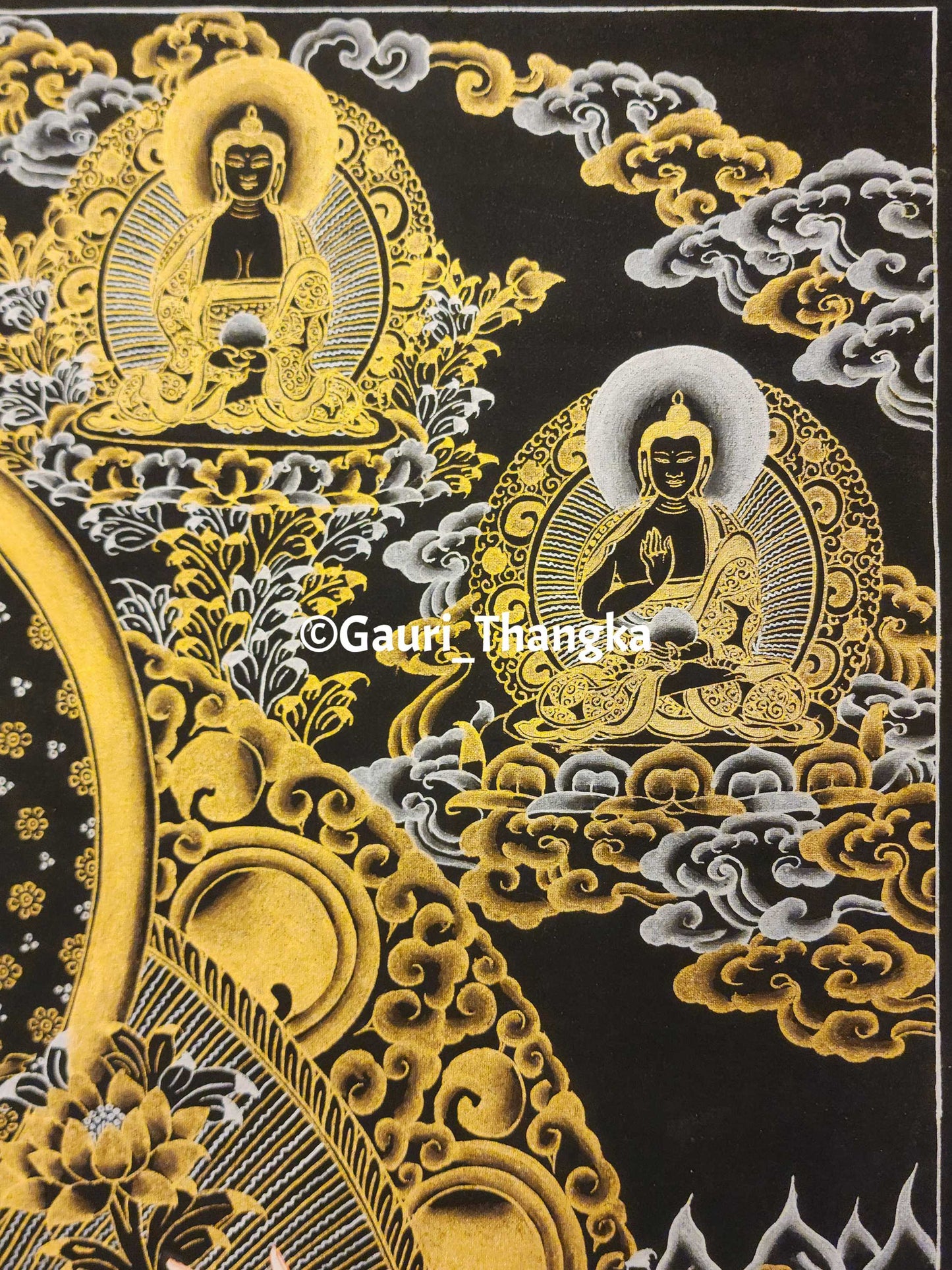 Gold Chenrezig Thangka