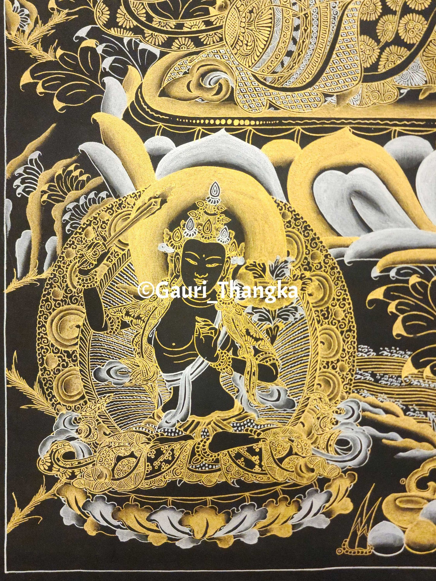 Gold Chenrezig Thangka
