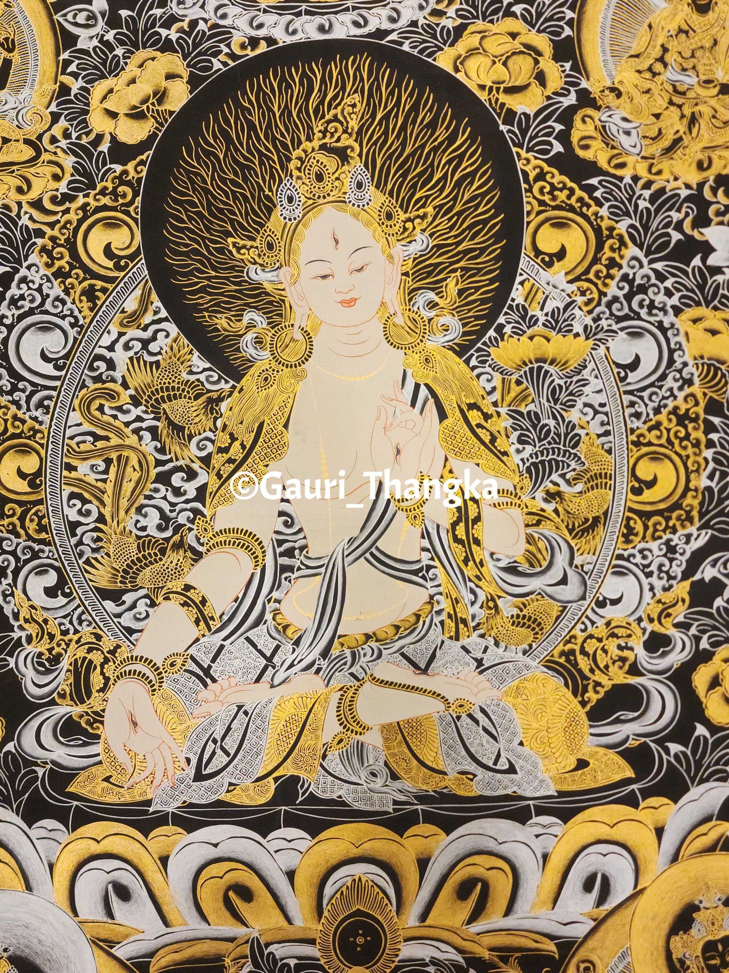 Gold White Tara Thangka