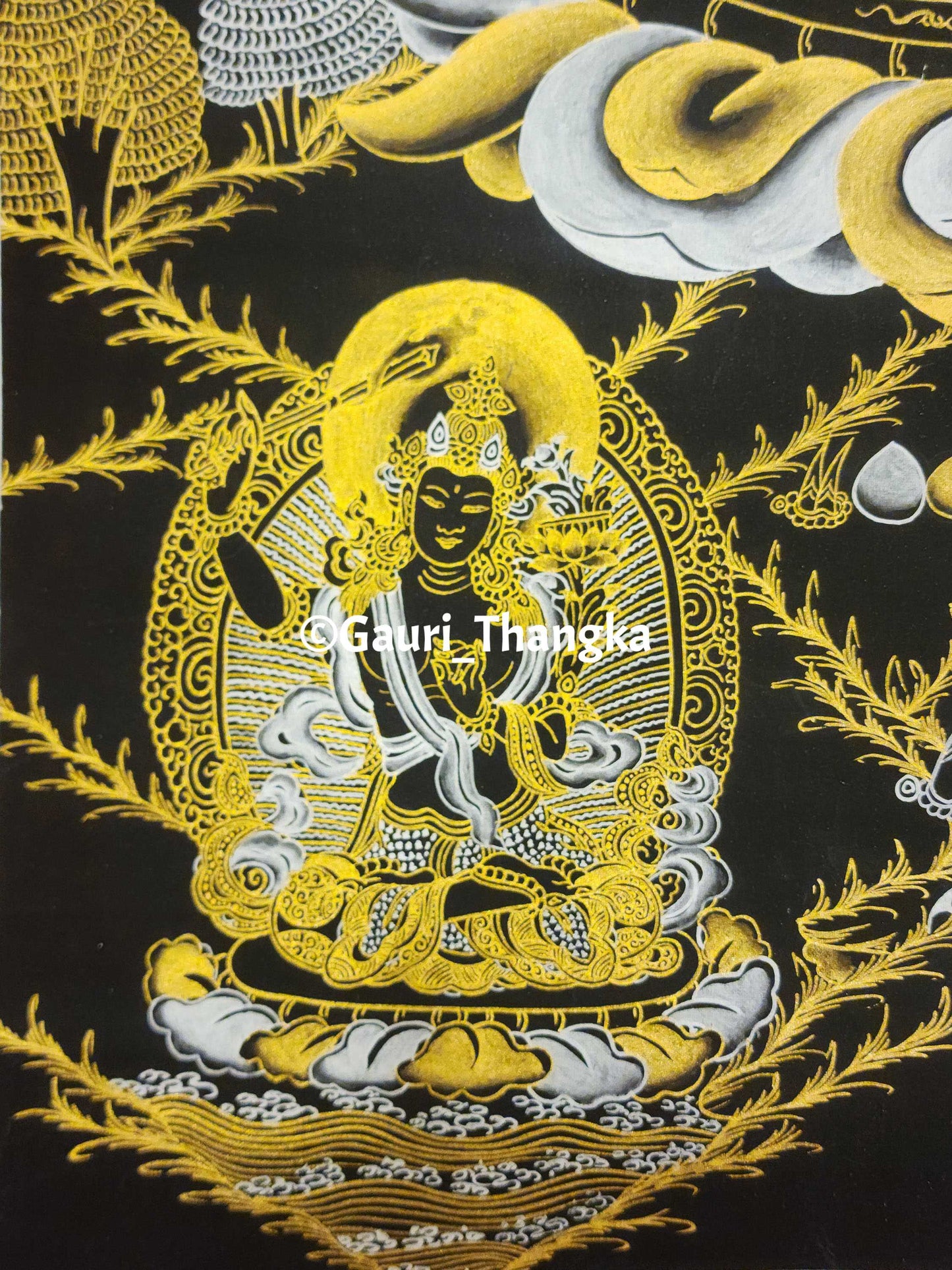 Gold Jambhala King Thangka
