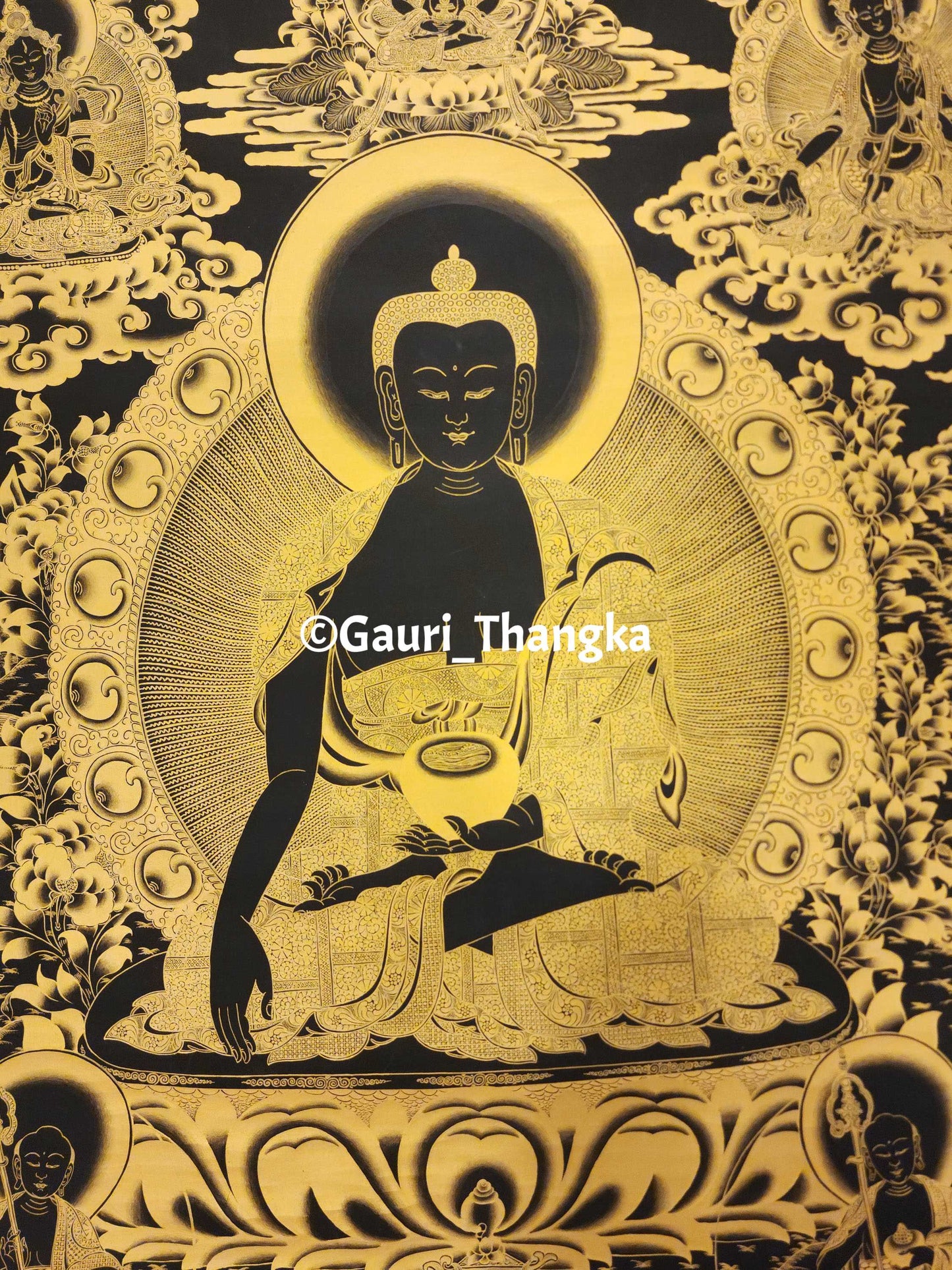 Gold Medicine Buddha Thangka