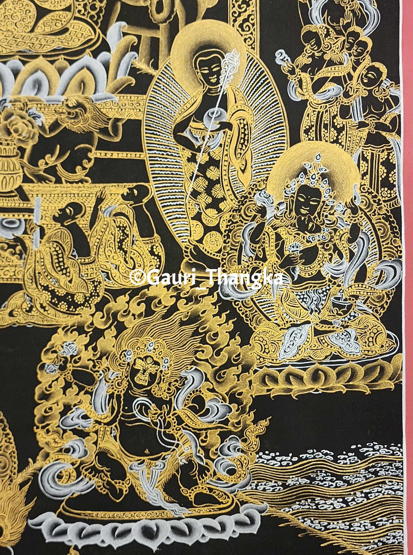 Gold Shakyamuni Buddha Thangka