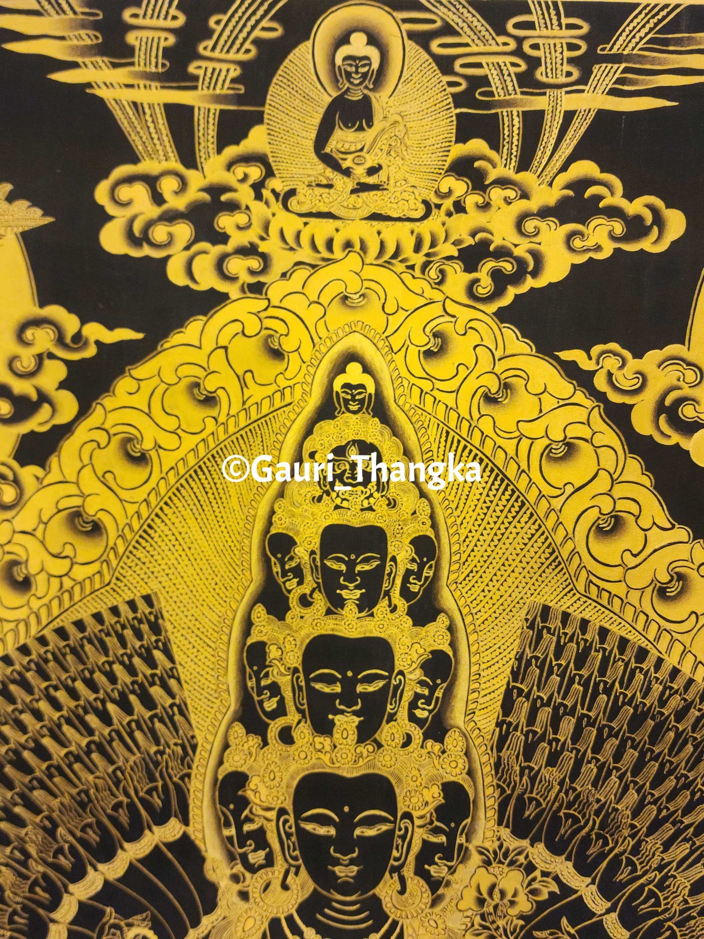 Gold Avalokiteshvara Thangka