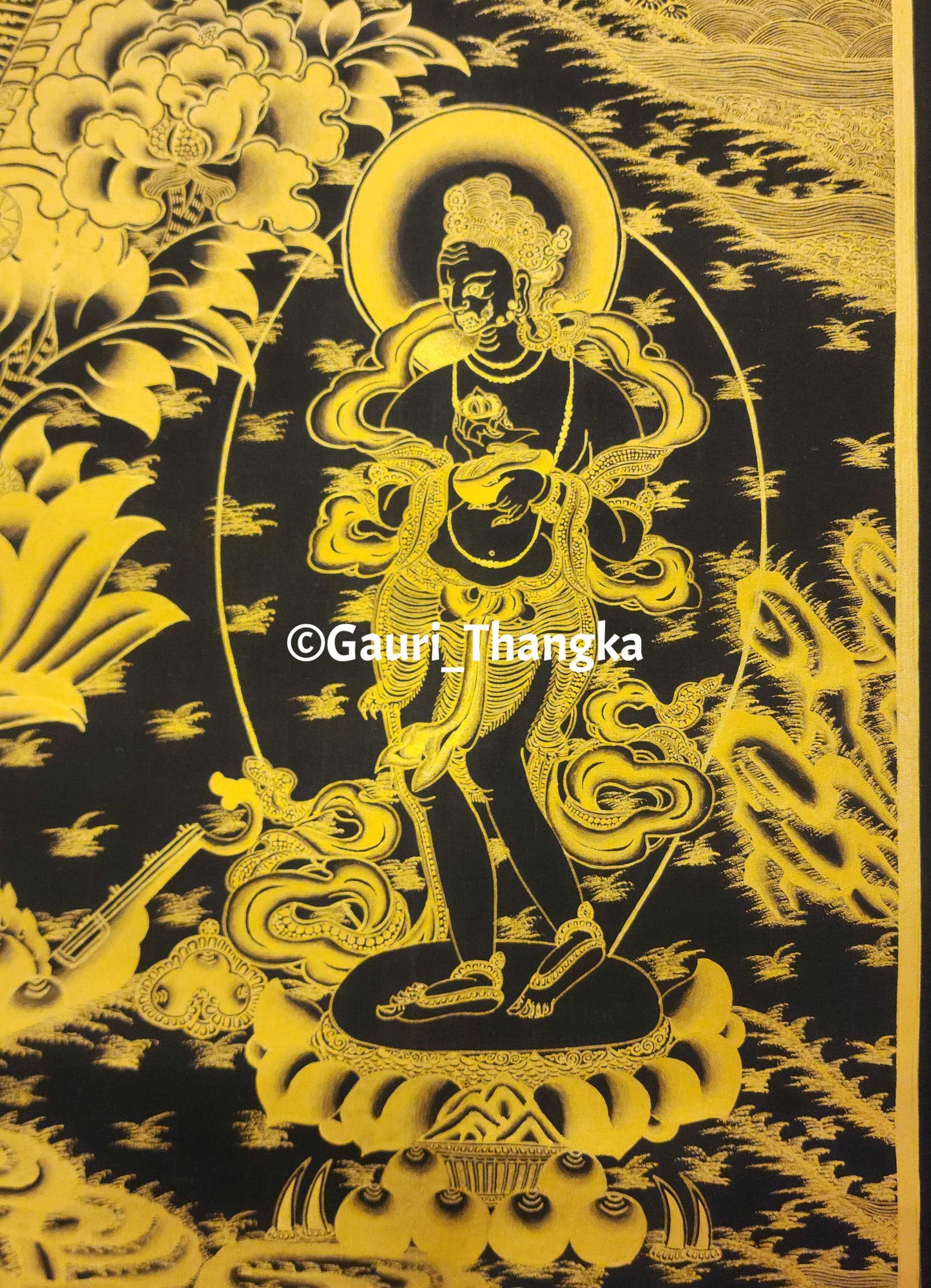 Gold Avalokiteshvara Thangka