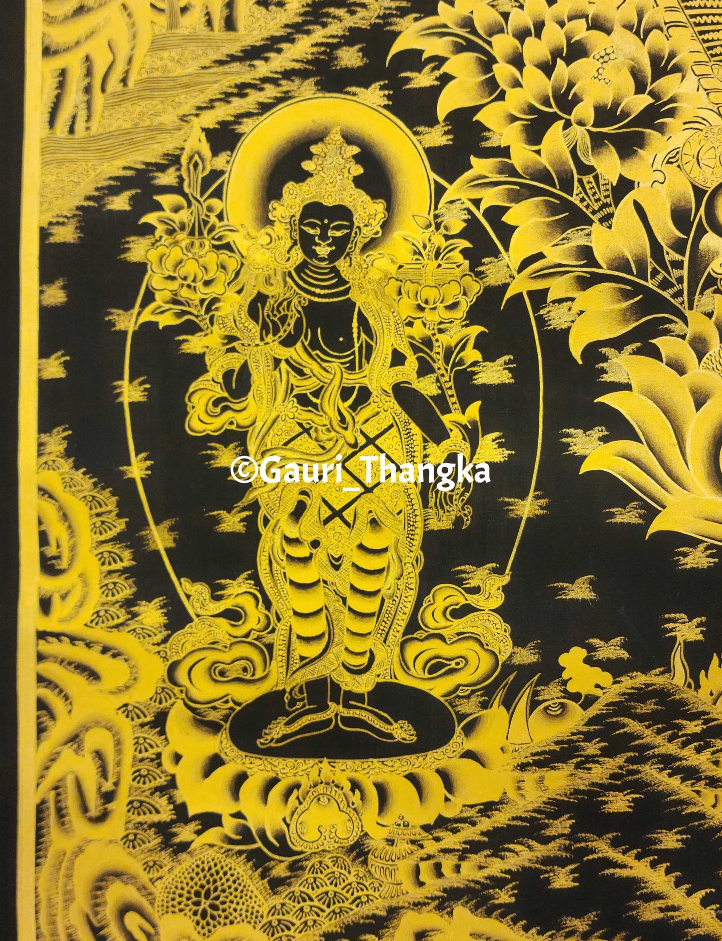 Gold Avalokiteshvara Thangka