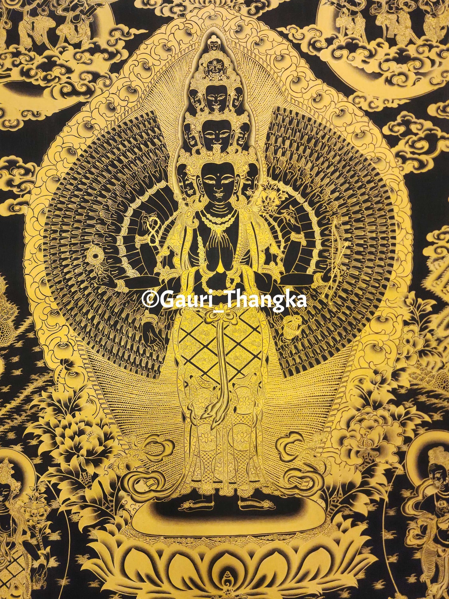 Gold Avalokiteshvara Thangka