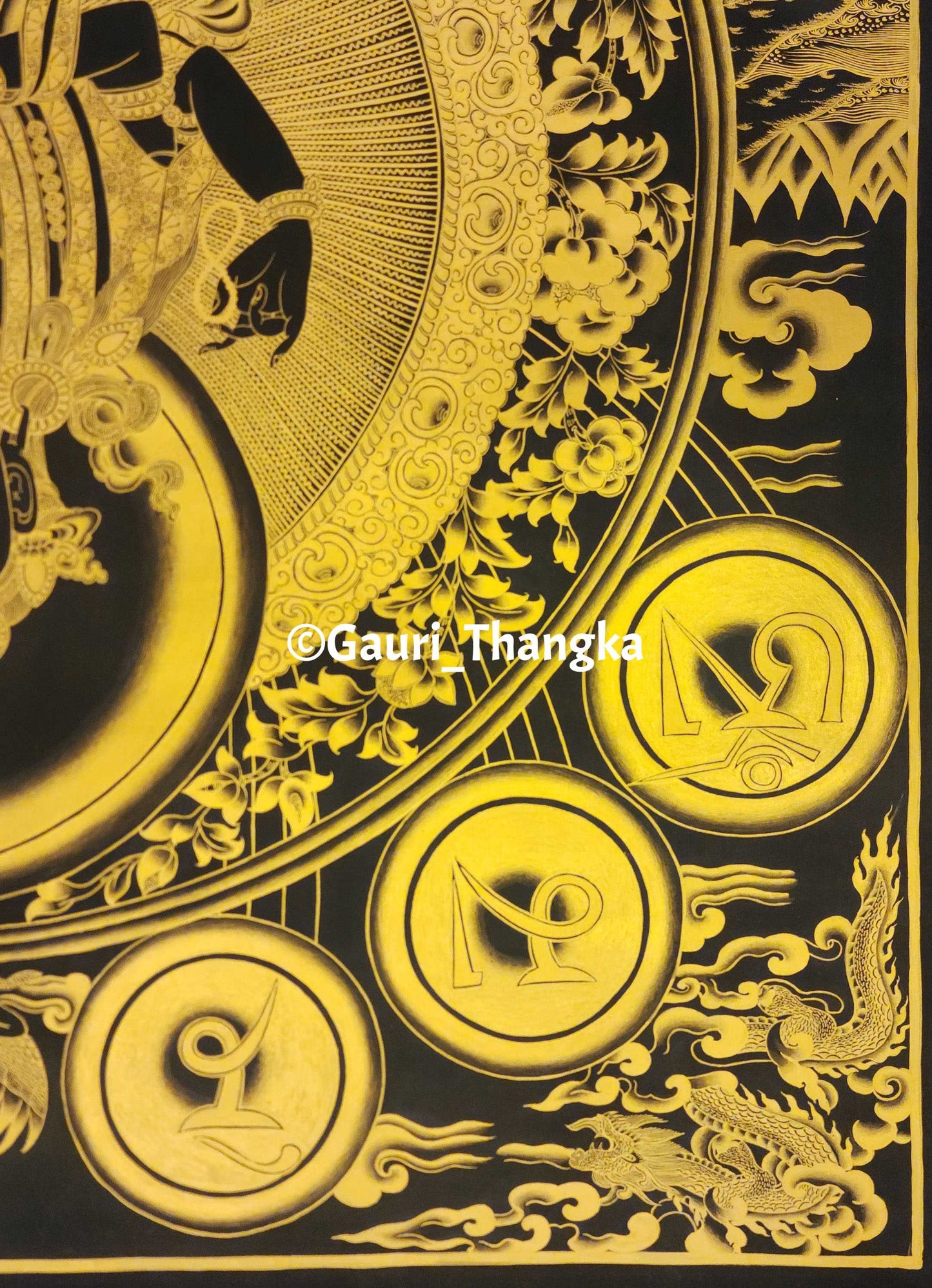 Gold Avalokiteshvara Thangka