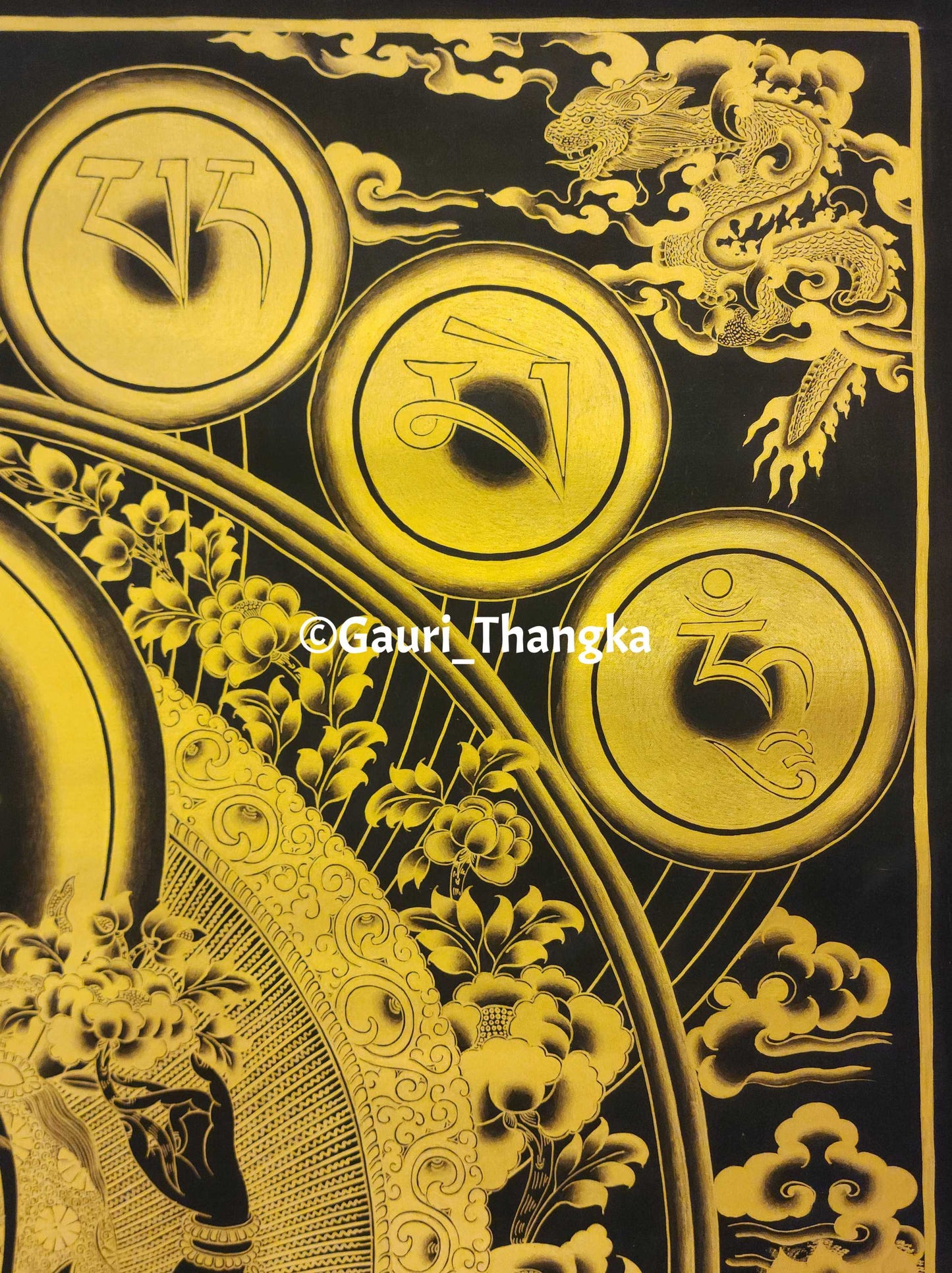 Gold Avalokiteshvara Thangka
