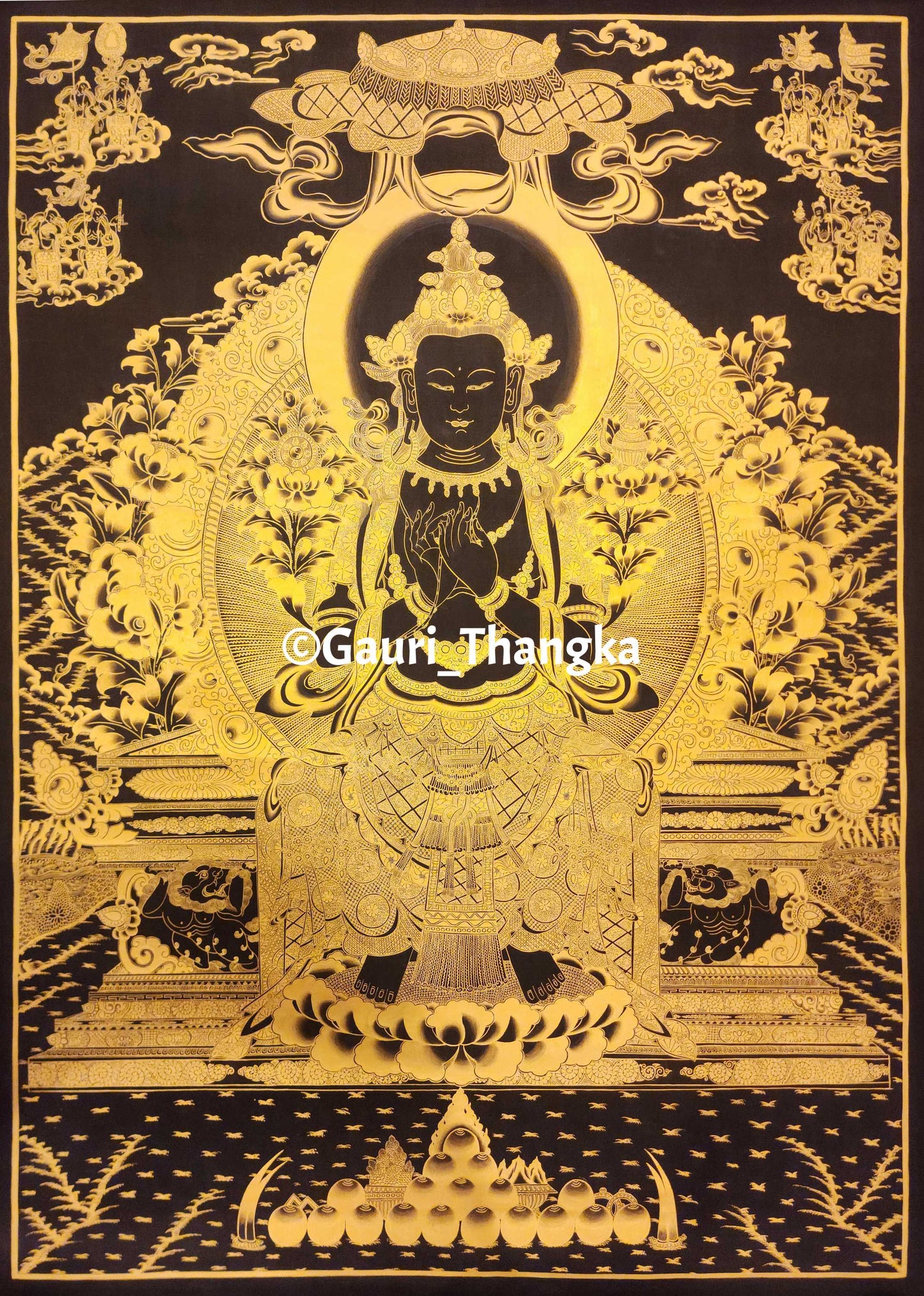 Gold Avalokiteshvara Thangkas