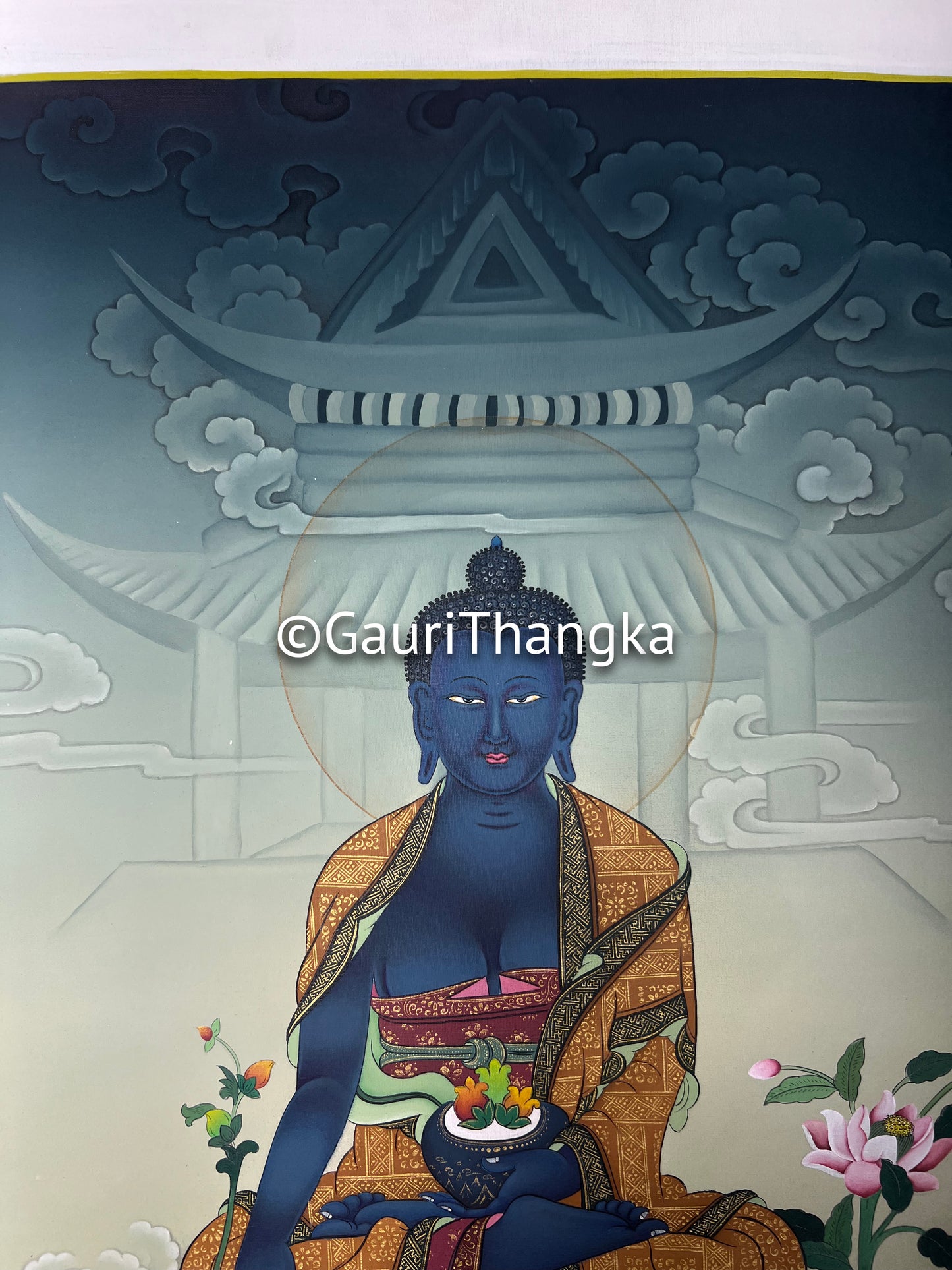 Hand-Painted Medicine Buddha Thangka