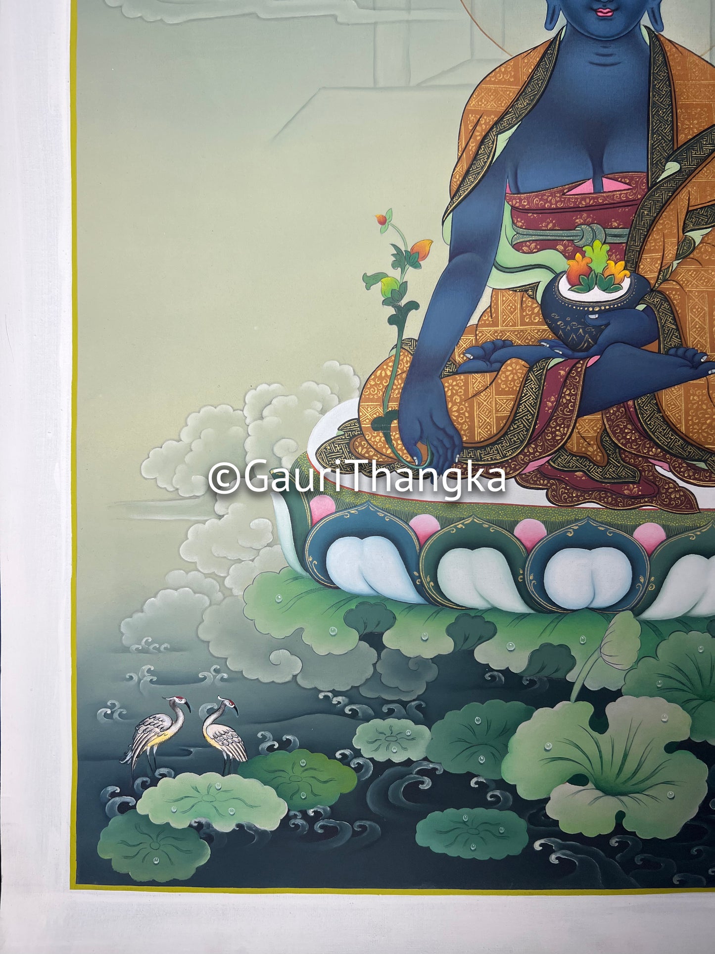 Hand-Painted Medicine Buddha Thangka