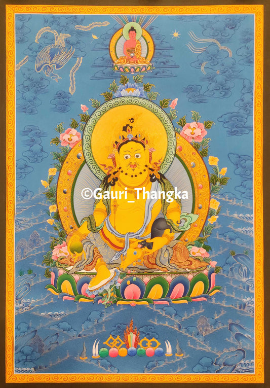 Yellow Jambhala Thangka