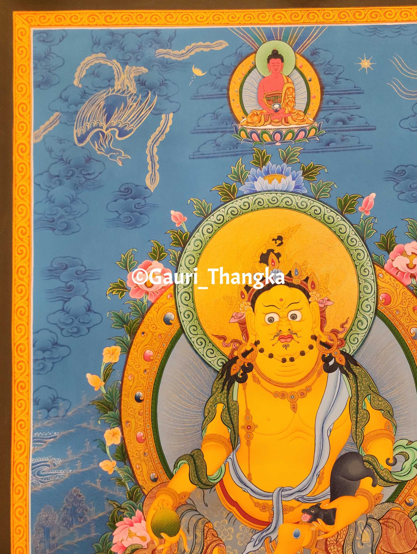 Yellow Jambhala Thangka