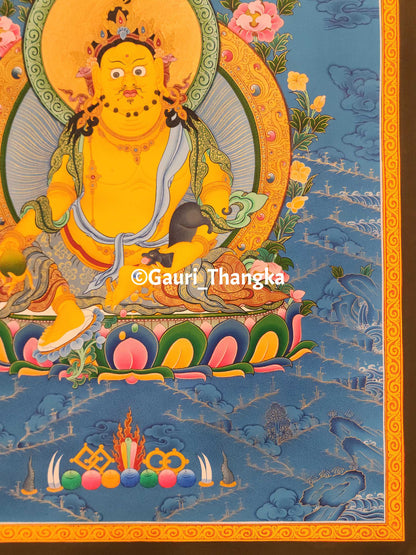 Yellow Jambhala Thangka