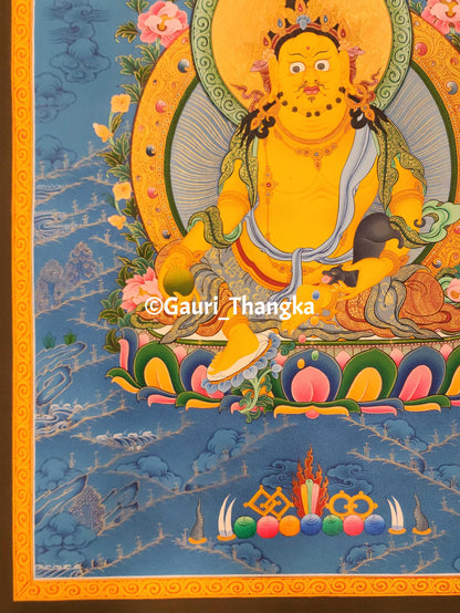 Yellow Jambhala Thangka