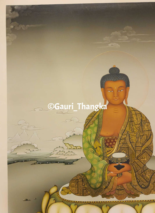 Shakyamuni Buddha (Monochrome Style) Thangka