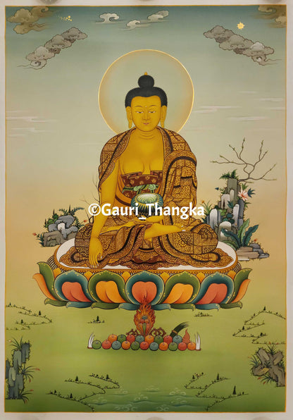 Shakyamuni Buddha (Golden Style) Thangka