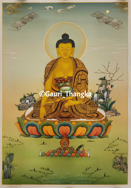 Shakyamuni Buddha (Golden Style) Thangka