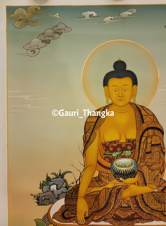Shakyamuni Buddha (Golden Style) Thangka