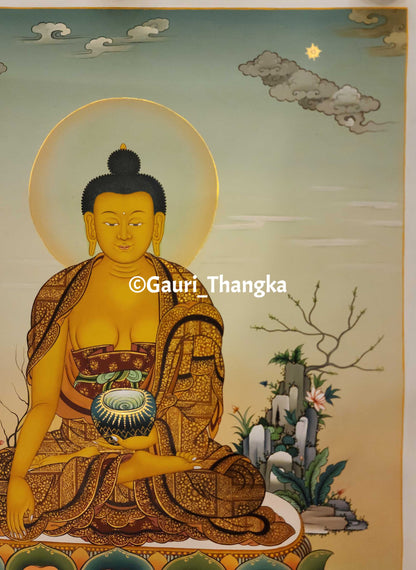 Shakyamuni Buddha (Golden Style) Thangka