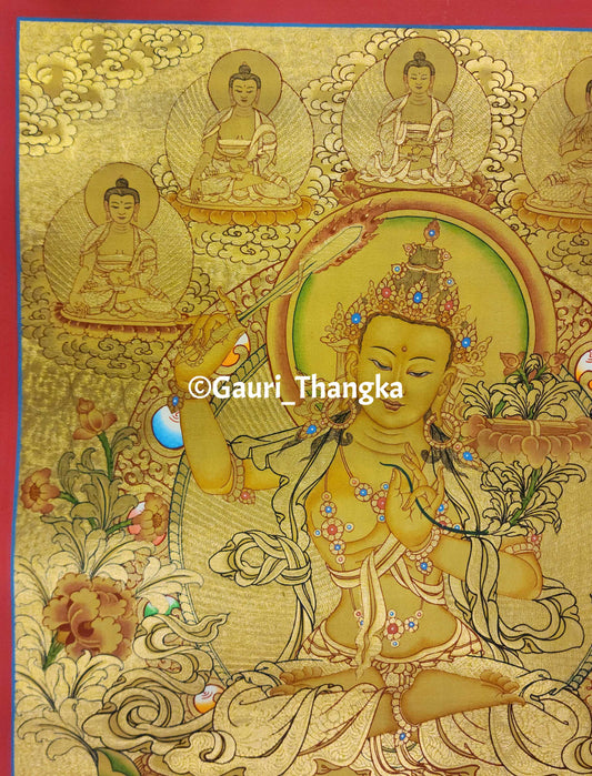Gold Manjushri Thangka