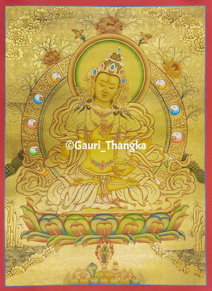 Gold Ratnasambhava Thangka