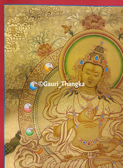 Gold Ratnasambhava Thangka