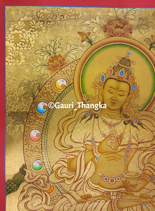 Gold Ratnasambhava Thangka